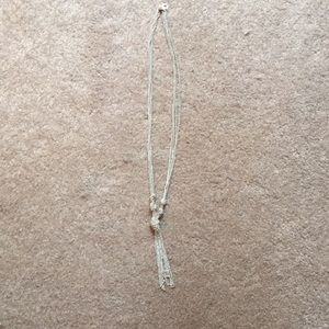 Icing long silver necklace